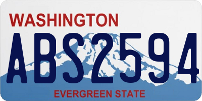 WA license plate ABS2594