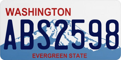 WA license plate ABS2598