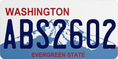 WA license plate ABS2602