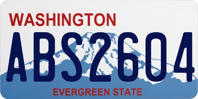 WA license plate ABS2604