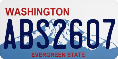 WA license plate ABS2607