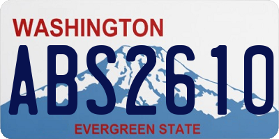 WA license plate ABS2610