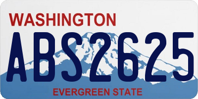 WA license plate ABS2625