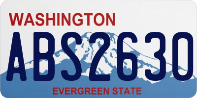WA license plate ABS2630