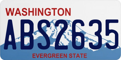 WA license plate ABS2635