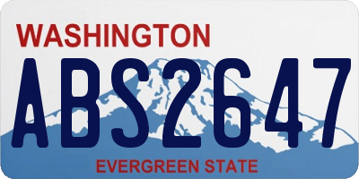 WA license plate ABS2647