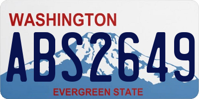WA license plate ABS2649