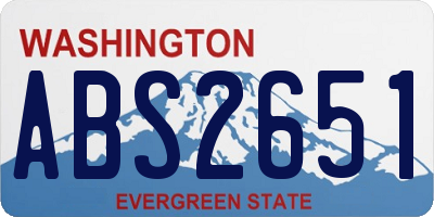 WA license plate ABS2651