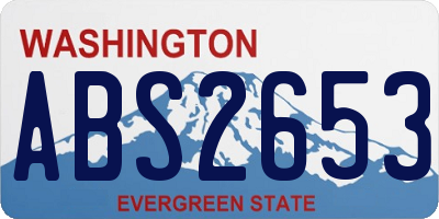 WA license plate ABS2653