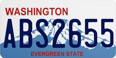 WA license plate ABS2655