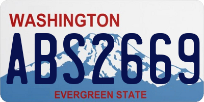 WA license plate ABS2669