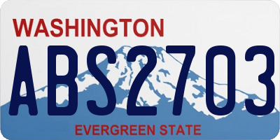 WA license plate ABS2703