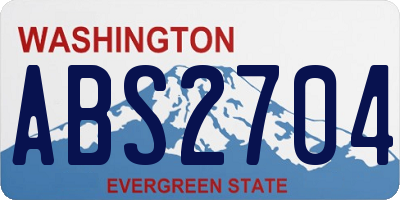 WA license plate ABS2704