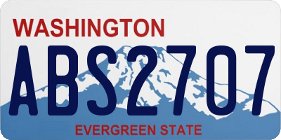 WA license plate ABS2707