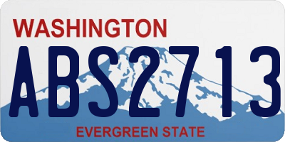 WA license plate ABS2713