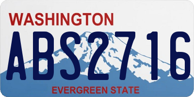 WA license plate ABS2716