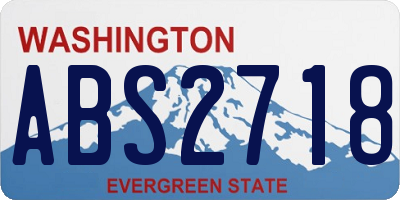 WA license plate ABS2718