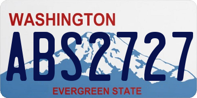 WA license plate ABS2727