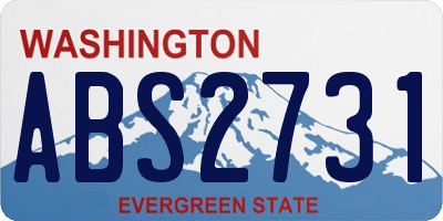WA license plate ABS2731