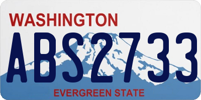 WA license plate ABS2733