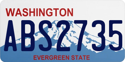 WA license plate ABS2735
