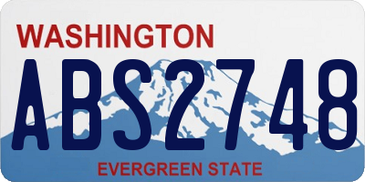 WA license plate ABS2748