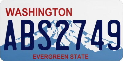 WA license plate ABS2749