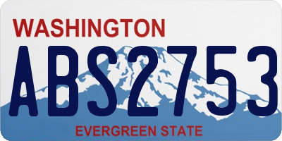 WA license plate ABS2753