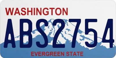 WA license plate ABS2754