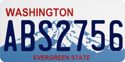 WA license plate ABS2756