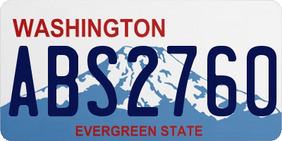 WA license plate ABS2760