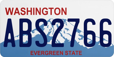 WA license plate ABS2766