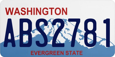 WA license plate ABS2781