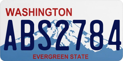 WA license plate ABS2784
