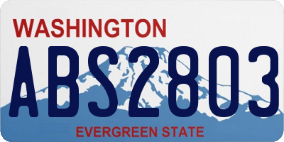 WA license plate ABS2803