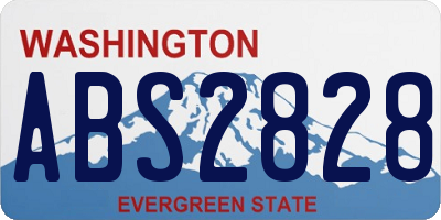 WA license plate ABS2828