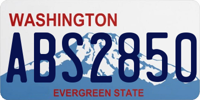 WA license plate ABS2850
