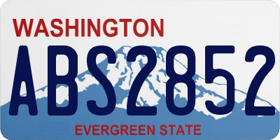 WA license plate ABS2852