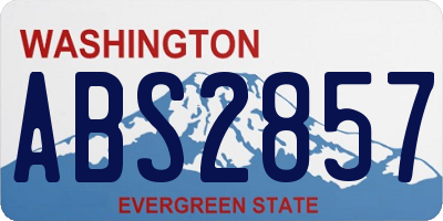 WA license plate ABS2857