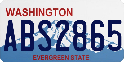 WA license plate ABS2865