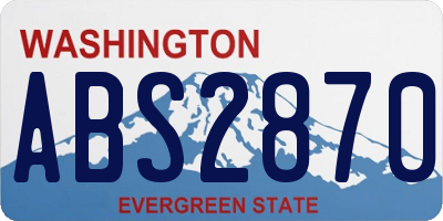 WA license plate ABS2870