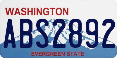 WA license plate ABS2892