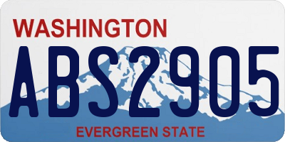 WA license plate ABS2905