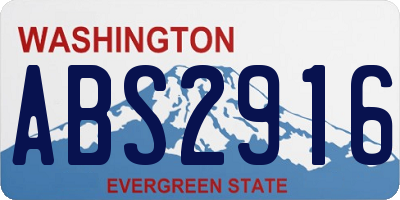 WA license plate ABS2916