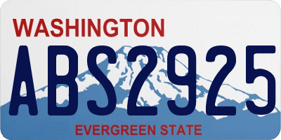 WA license plate ABS2925