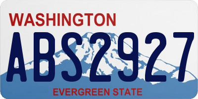 WA license plate ABS2927