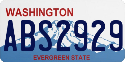 WA license plate ABS2929
