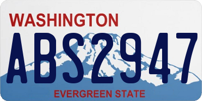 WA license plate ABS2947