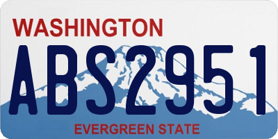 WA license plate ABS2951