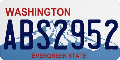 WA license plate ABS2952